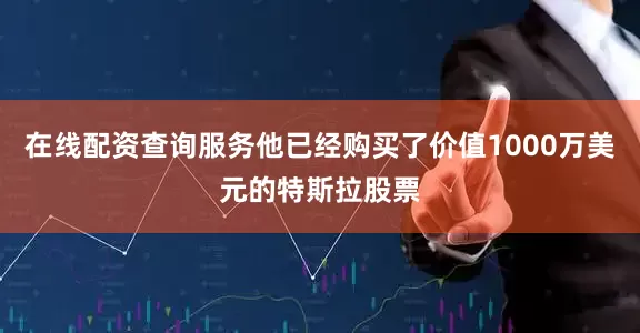 在线配资查询服务他已经购买了价值1000万美元的特斯拉股票