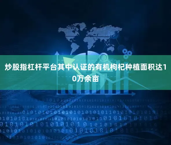 炒股指杠杆平台其中认证的有机枸杞种植面积达10万余亩