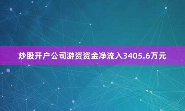 炒股开户公司游资资金净流入3405.6万元